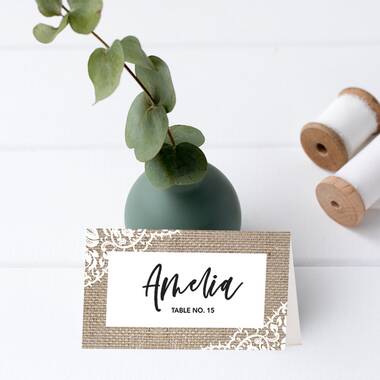 Rustic table name clearance cards